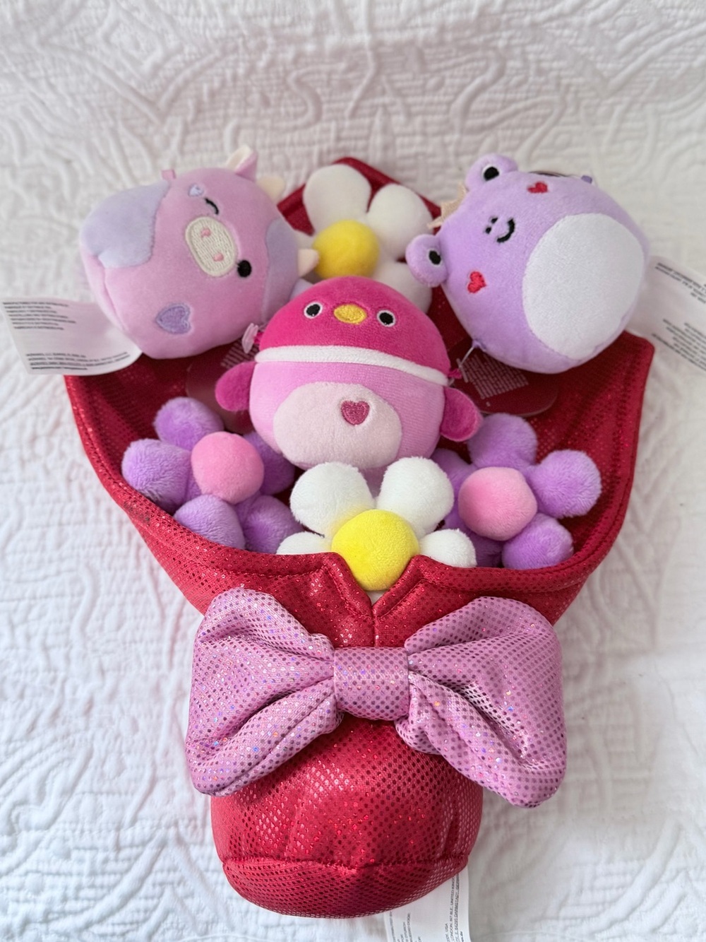 Squishmallows Micromallows Valentine Plush Bouquet Francine Patty Della NWT